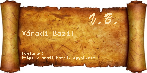 Váradi Bazil névjegykártya
